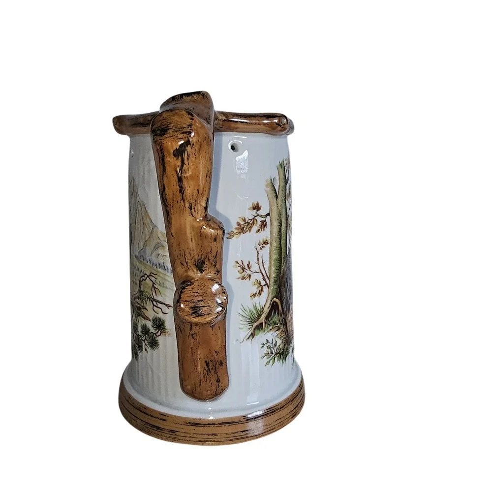 Dresden Porcelain Lithophane Nude Silhouette Puzzle German 50's Beer Stein Boar‎